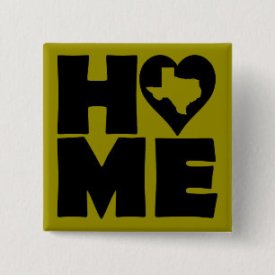 Carré 5 Cm Texas Home Heart State Button Badge Pin