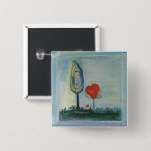 Carré 5 Cm Valentine, Badge d'Amour (Devant & derrière)