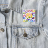 Carré 5 Cm Vous Êtes Aimés ! Badge (En situation)