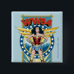 Carré 5 Cm WW84 | Retro Comic Wonder Woman Badge de caractère<br><div class="desc">Wonder Woman (1984) | Un badge rétro style bande dessinée de Wonder Woman avec "WW84" écrit au-dessus.</div>