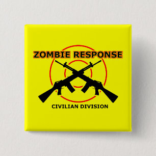 Carré 5 Cm Zombie Réponse Funny Bouton Badge Humour