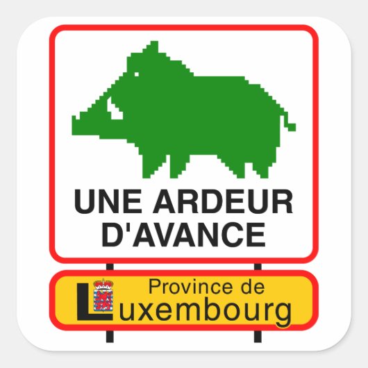 Carré 6x Sticker - UNE ARDEUR D'AVANCE (Devant)