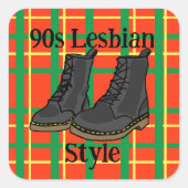 Carré 90s Lesbian Style Sticker (Devant)