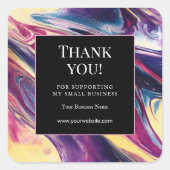 Carré Abstract Purple Swirl Business Sticker (Devant)