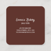 Carré Accueil Carte de visite de restauration de boulang (Dos)