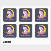 Carré Adorable croire en Unicorns Sticker Seal (Feuille)