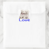 Carré Aimer Bichon Blanc Frise Chien Chien Chien Sticker (Sac)