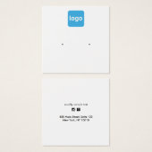 Carré Ajouter Logo Stud oreille Carte d'affichage  (Devant & derrière)