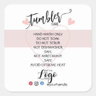 Carré AJOUTER VOTRE LOGO TUMBLER CARE Sticker vinyle bus