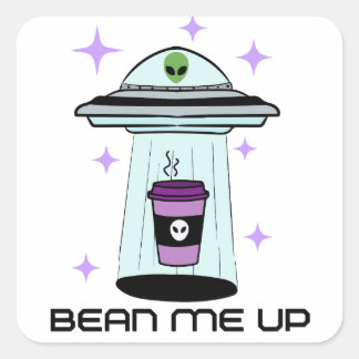 Carré Alien Sticker Coffee Art
