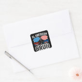 Carré All American Bruh Funny Patriotic Meme Sticker (Enveloppe)