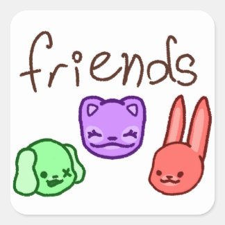 Carré Amitié Colorful Animal Friends Sticker