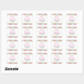 Carré Amour et Merci Sticker Mariage Floral Aquarelle (Feuille)