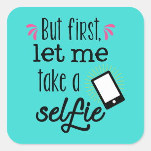 Carré Amoureux du selfie amusant mot art sticker