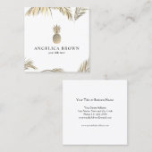 Carré Ananas Gold - Carte de visite tropical (Devant / Derrière)