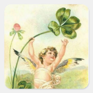 Carré Angel vintage et Shamrock - Sticker