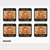 Carré Année du Sticker Dragon (Feuille)