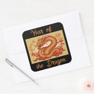 Carré Année du Sticker Dragon