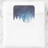Carré Aquarelle Hiver Vacances | Sticker (Sac)