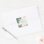 Carré Aquarelle Joyeux Sticker de Noël Élégant (Enveloppe)