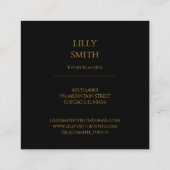 Carré Aquarelle moderne Carte de visite foncé Design flo (Dos)