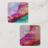 Carré aquarelle moderne coutume carte de visite modèles (Devant / Derrière)