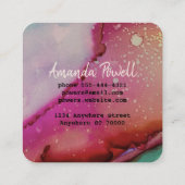 Carré aquarelle moderne coutume carte de visite modèles (Dos)