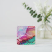 Carré aquarelle moderne coutume carte de visite modèles (Debout devant)