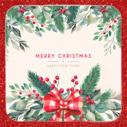 Carré Aquarelle Sticker 🌲 verdure