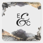 Carré Aquarelle Vanessa Noir et Blanc Sticker initial (Devant)