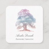 Carré Arbre de chêne sur Carte de visite d'illustration  (Devant)