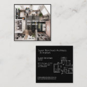 Carré architecte et décorateur carte de visite (Devant / Derrière)