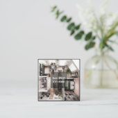 Carré architecte et décorateur carte de visite (Debout devant)