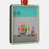 Carré Argenté Arme Palm Springs Stewardess Ornement en céramique (Droite)