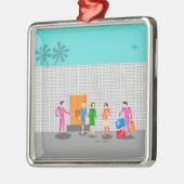 Carré Argenté Arme Palm Springs Stewardess Ornement en céramique (Gauche)