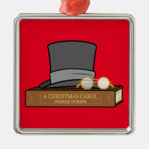 Carré Argenté Carol de Noël avec le chapeau supérieur ornement
