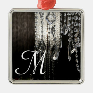 Carré Argenté Chandelier en cristal Chic Monogramme Ornement ini