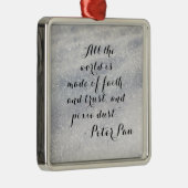 Carré Argenté Citation Peter Pan | Ornement (Droite)