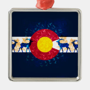 Carré Argenté Colorado drapeau nature paysage art ornement