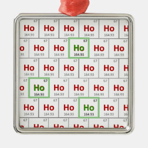 Carré Argenté "Ho Ho Ho" Vacances Périodique Table Ornement