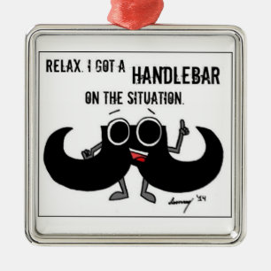 Carré Argenté Moustache "HANDLEBAR ON THE SITUATION" Ornement