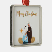 Carré Argenté Nativité Noël ornement (Droite)