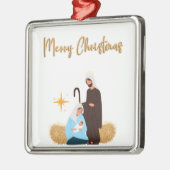 Carré Argenté Nativité Noël ornement (Gauche)