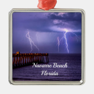 Carré Argenté Navarre Floride Lightning Storm Premium Ornement
