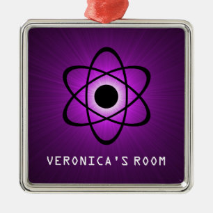 Carré Argenté Ornement Affichette de porte atomique Nerdy, viole