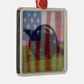 Carré Argenté Ornement Cannon & Drapeau (Droite)