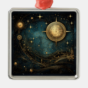 Carré Argenté Ornement céleste Steampunk
