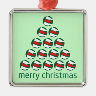 Carré Argenté Ornement d'arbre de Noël de chiropractie