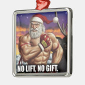 Carré Argenté Ornement d'arbre de Noël - pour Bodybuilding (Gauche)