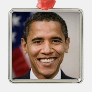 Carré Argenté Ornement de Barack Obama